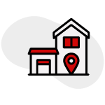 Home with Map Pin icon